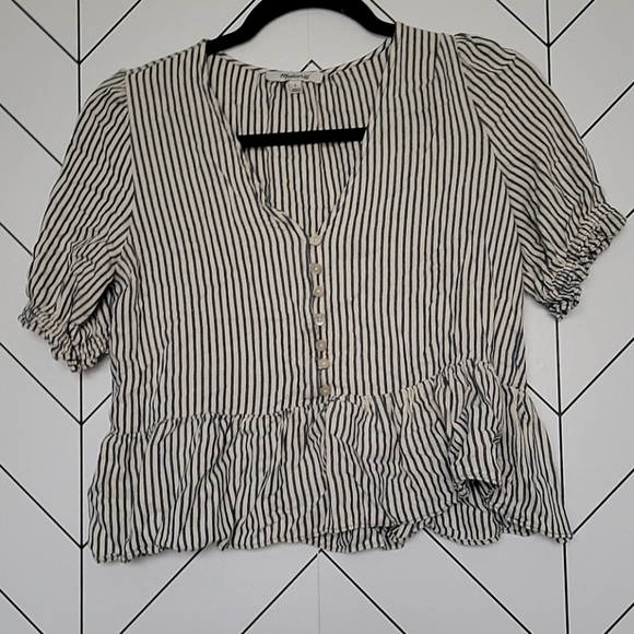 Madewell Tops - Madewell Peplum Striped blouse